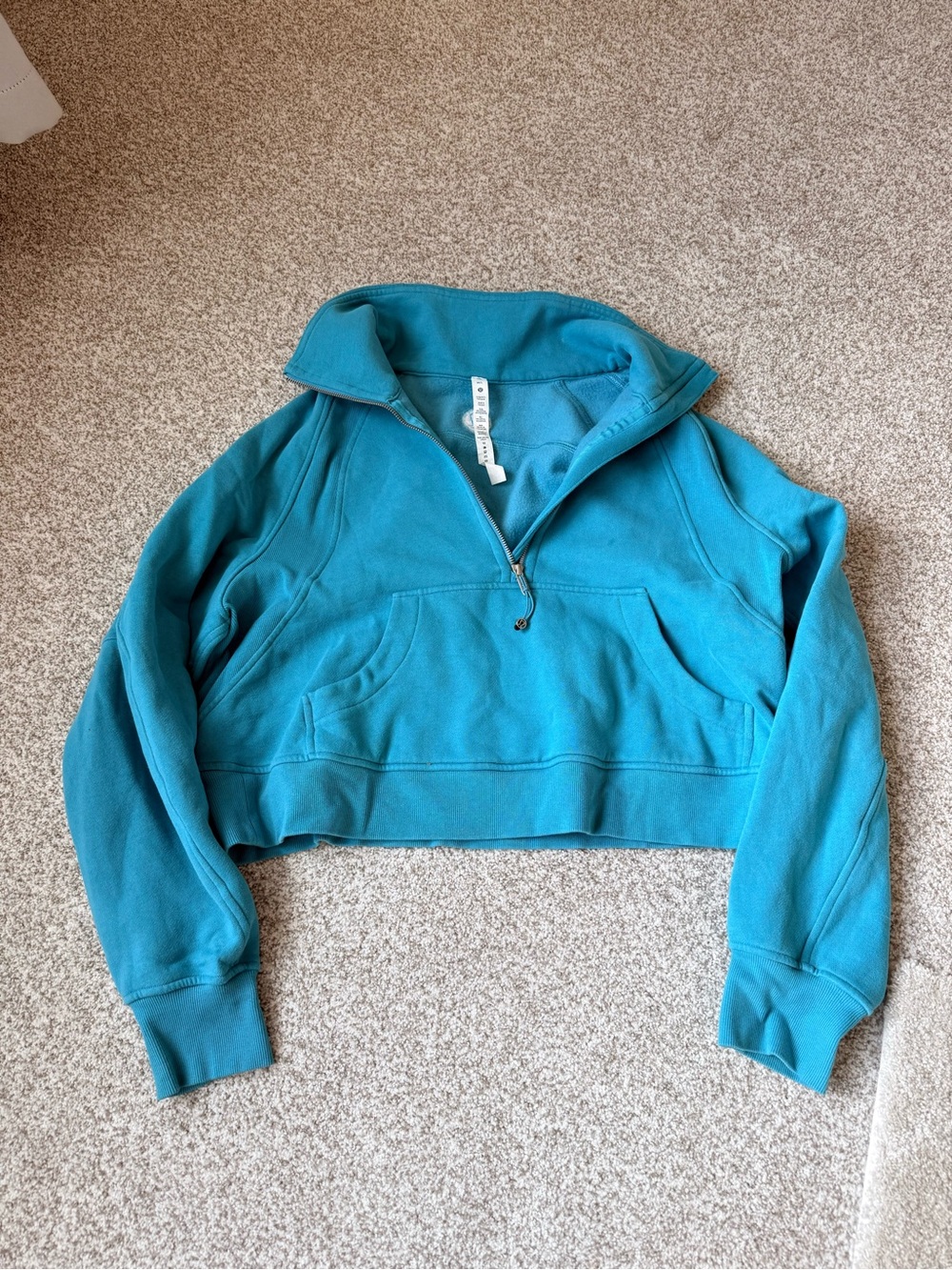 lululemon athletica Teal Half-Zip Cropped Sweatshirt